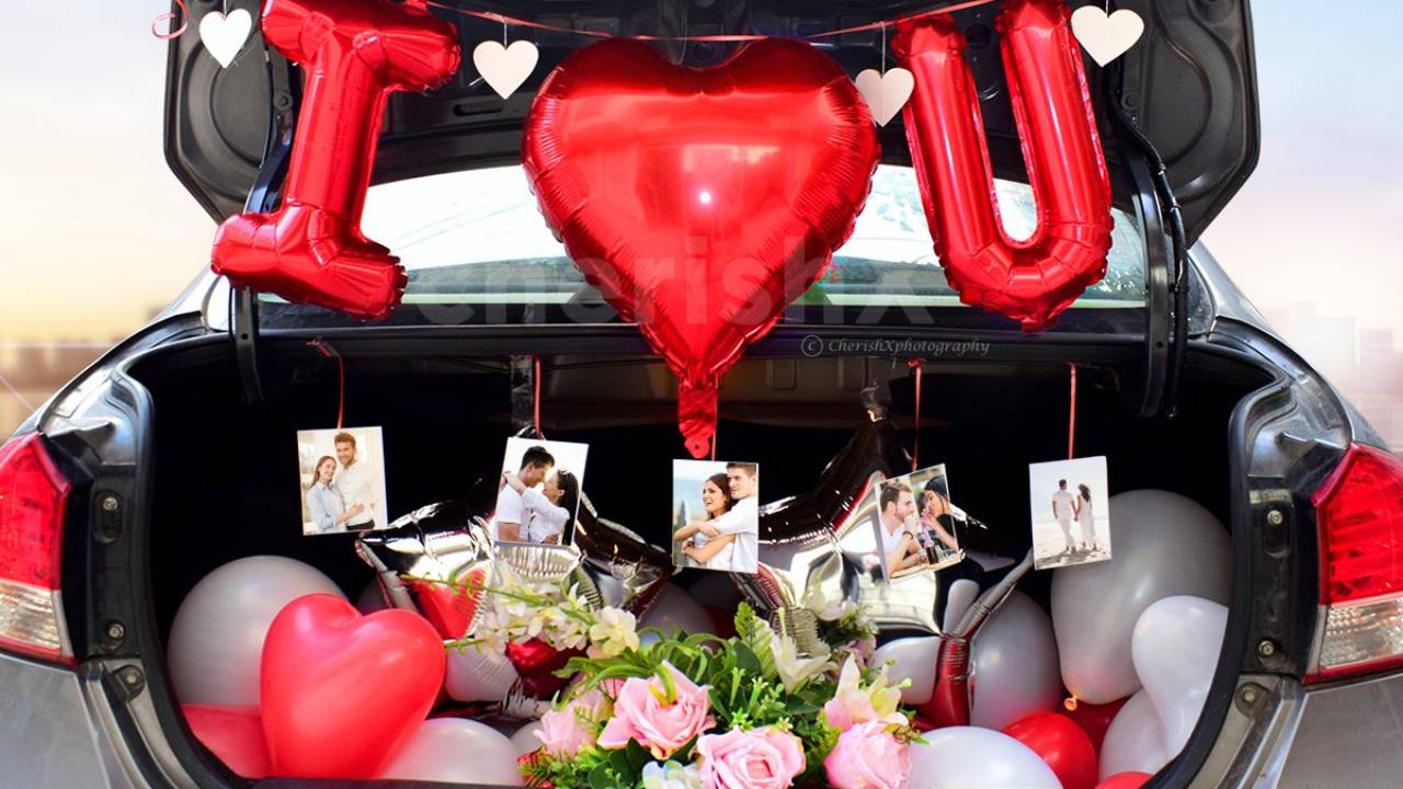 Surprise Love proposal Car Decoration